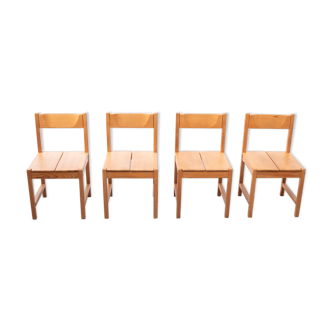 Pine dining chairs, 1960s