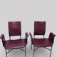 Ross Littell pour fauteuils Matteo Grassi en cuir Bordeaux et acier, ensemble de 2