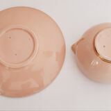 Cup pourer in pink and gold earthenware, vintage