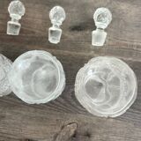 Set of 4 molded crystal bottles – Val Saint Lambert