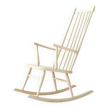 Rocking chair in ecru wood