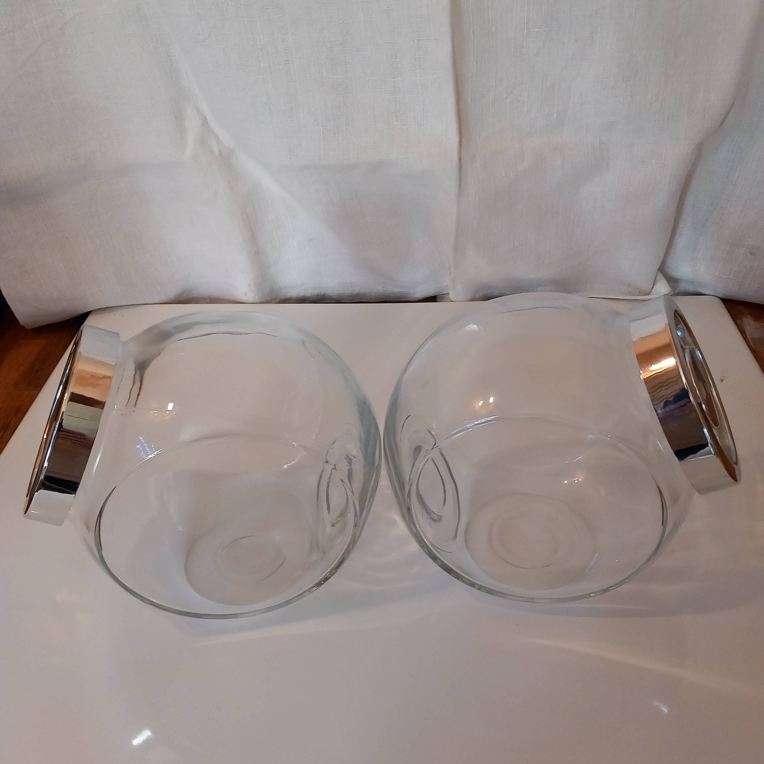 2 vintage Bormioli Rocco glass jars