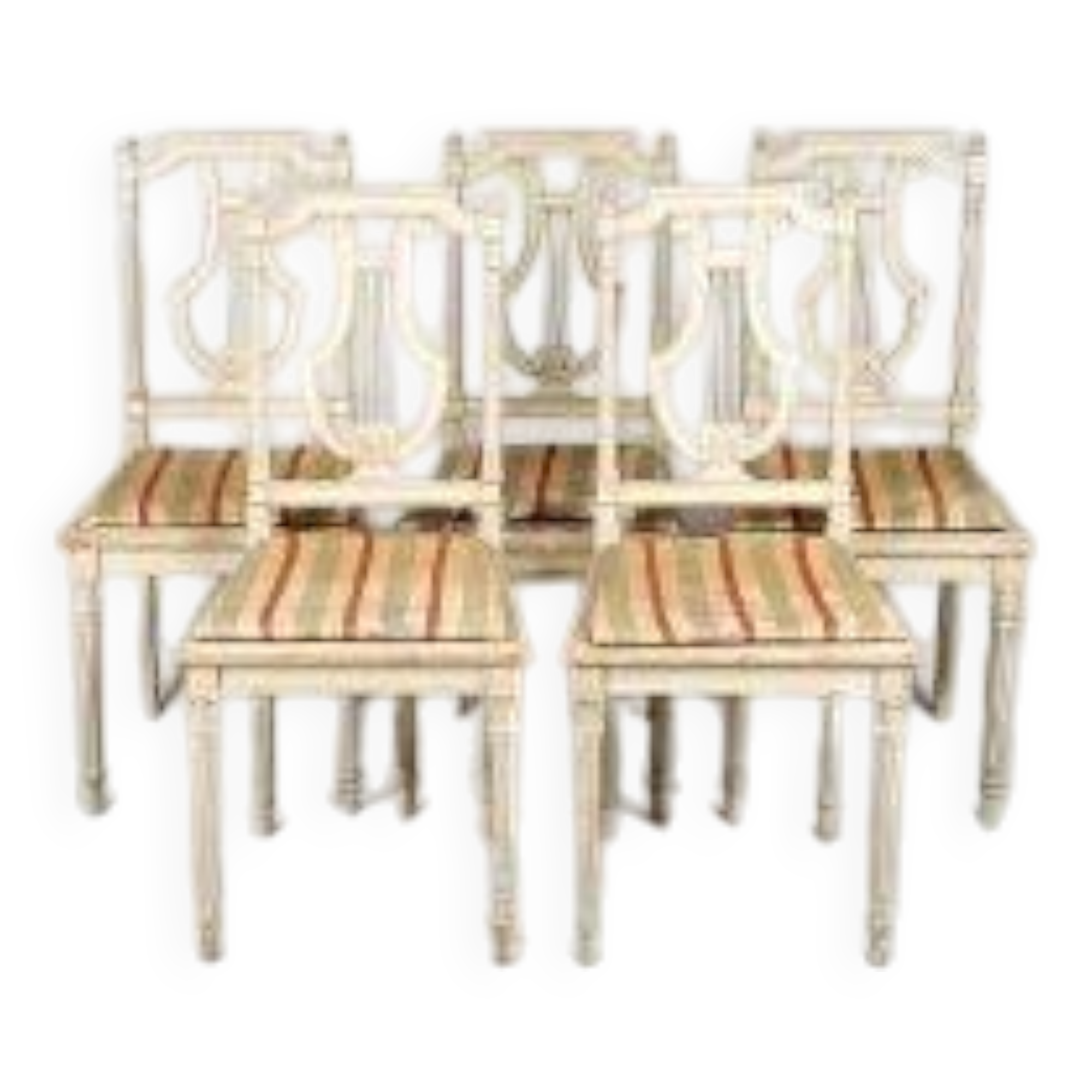 Set of 5 Louis XVI style beech chairs