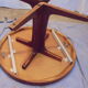 Round dining table with 2 70s extensions