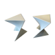 Pair of unmarked triangular white design stools