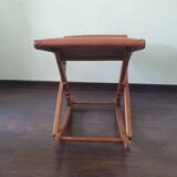 70s wooden folding footrest