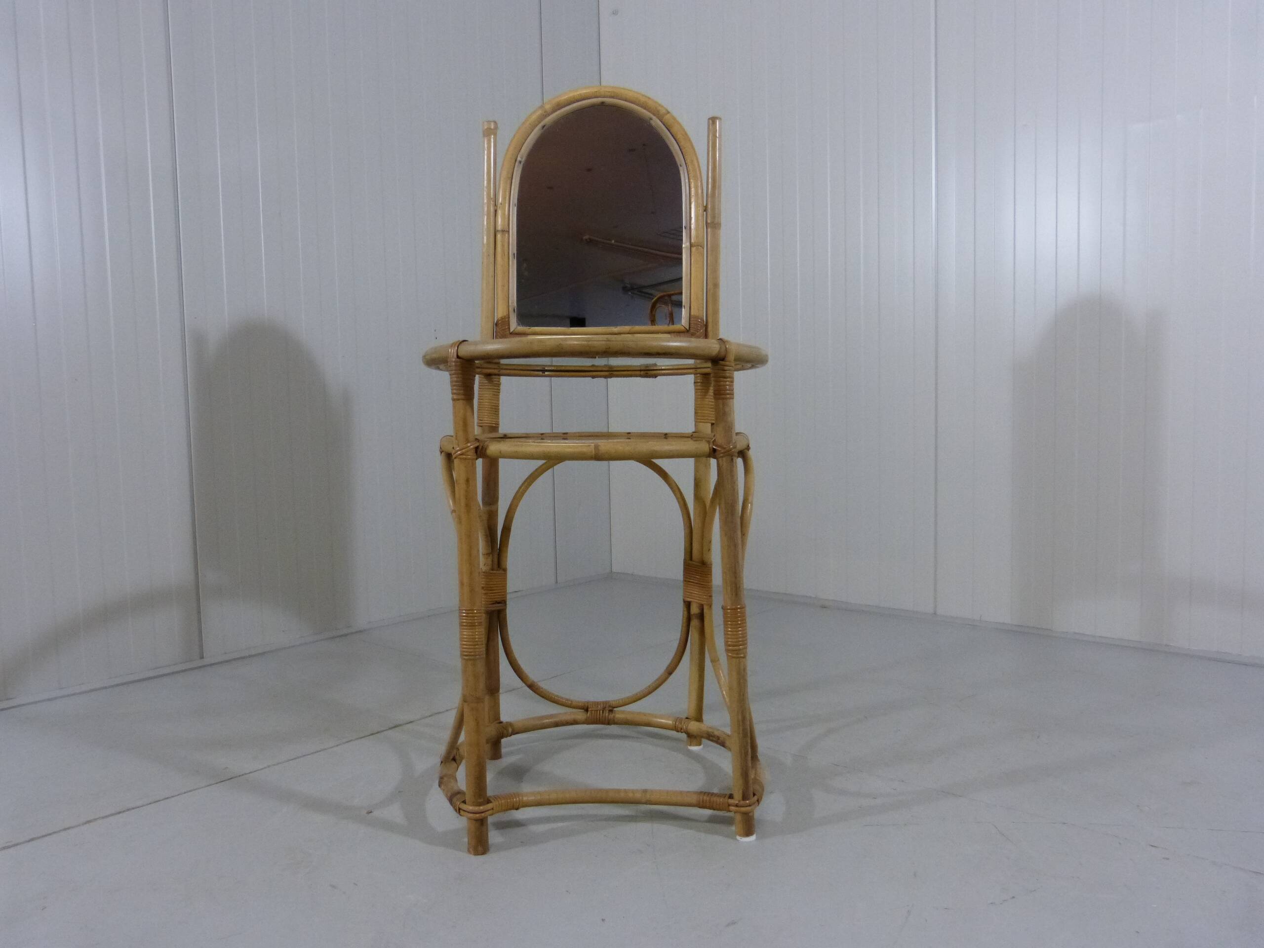 Vintage rattan dressing table 1970's