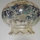 French Vintage Clear Glass Ceiling Light with Colourful Floral Decoration