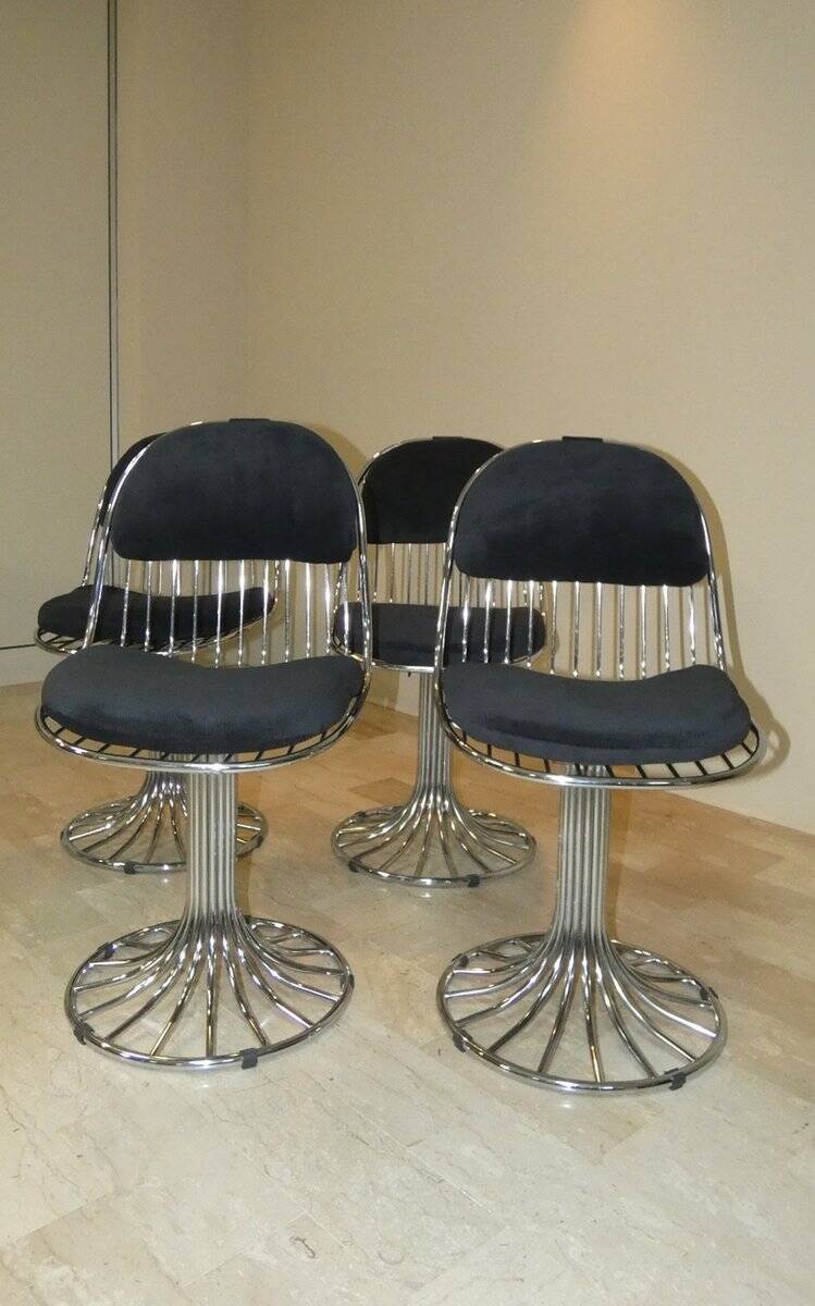 Margot chairs and Tulip dining table by Gastone Rinaldi for Rima, Italy, 1968, set of 5.