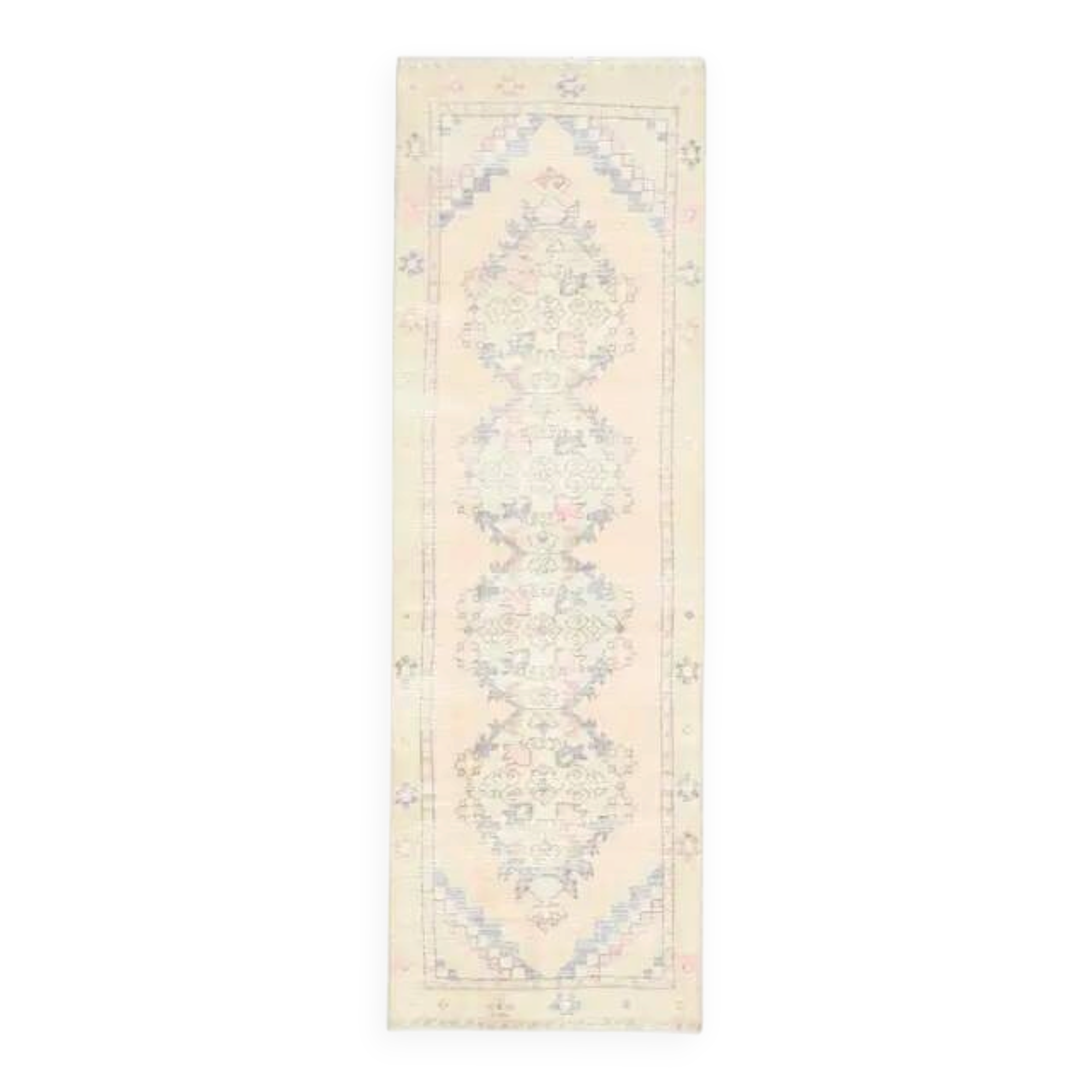 Tapis couloir vintage turc en laine et coton noué à la main des années 1970, 85x273.