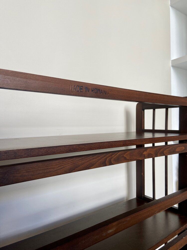 Dark wood folding bookcase 4 shelves