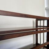 Dark wood folding bookcase 4 shelves