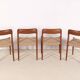 4x Niels O. Møller Dining Chair Model 75 in Teak, 1960s Denmark