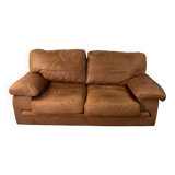 Roche-Bobois brown leather sofa