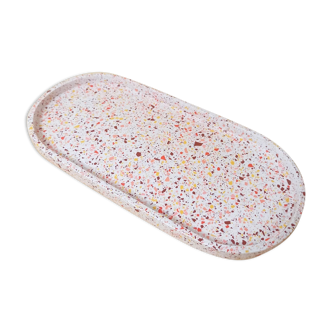 Oval tray —terrazzo tangerine