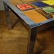 Ceramic / chrome metal coffee table Design Style Belarti, circa 1960
