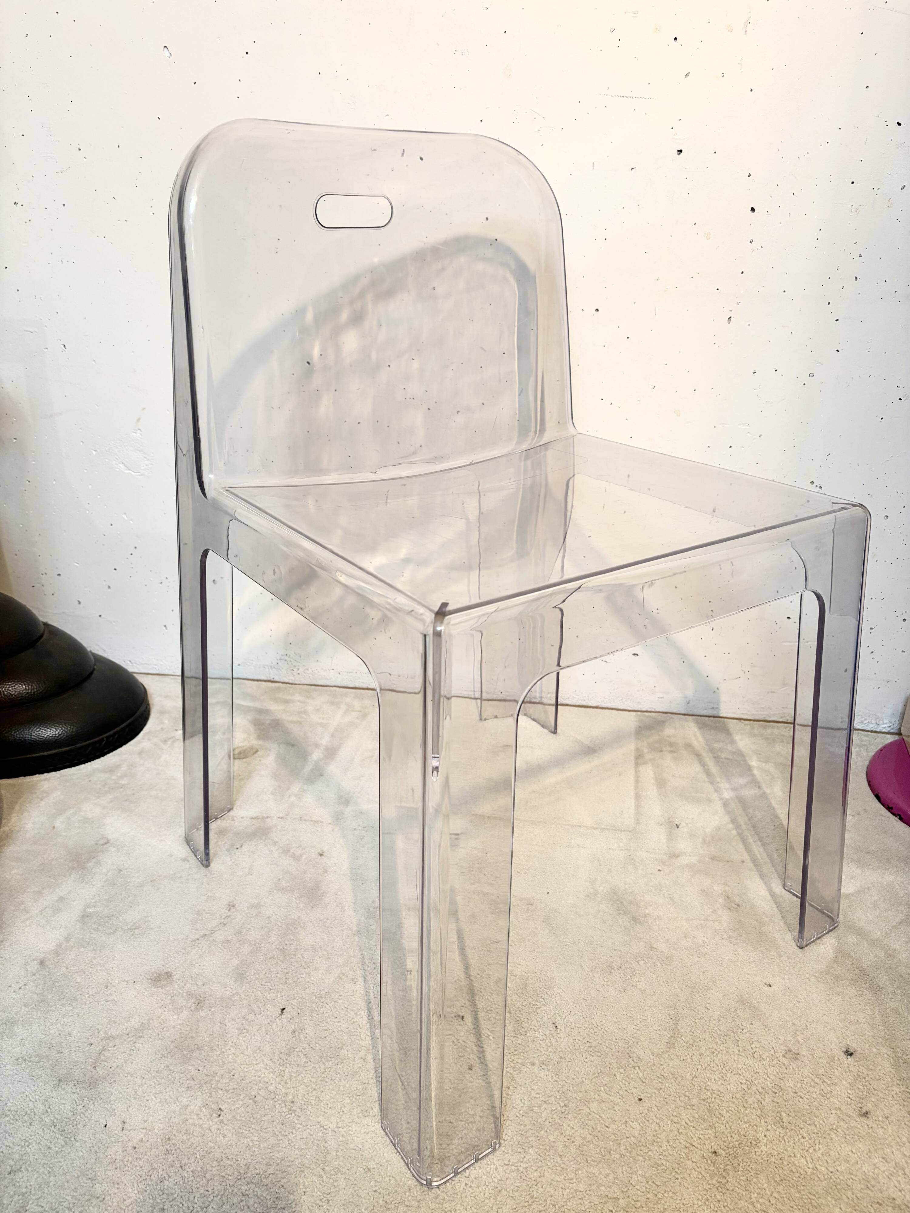 Transparent chair Trono, Sottsass Associati, Segis