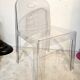 Transparent chair Trono, Sottsass Associati, Segis