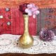 Vintage hammered solid gilded bronze soliflore vase