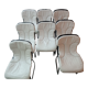 Set of 8 vintage white leather chairs model No C2 by Cidue, Italy 1970