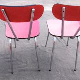 Red formica table and two chairs