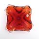 Flavio Poli Seguso Sommerso Red Amber Vintage 60s Art Glass Ashtray