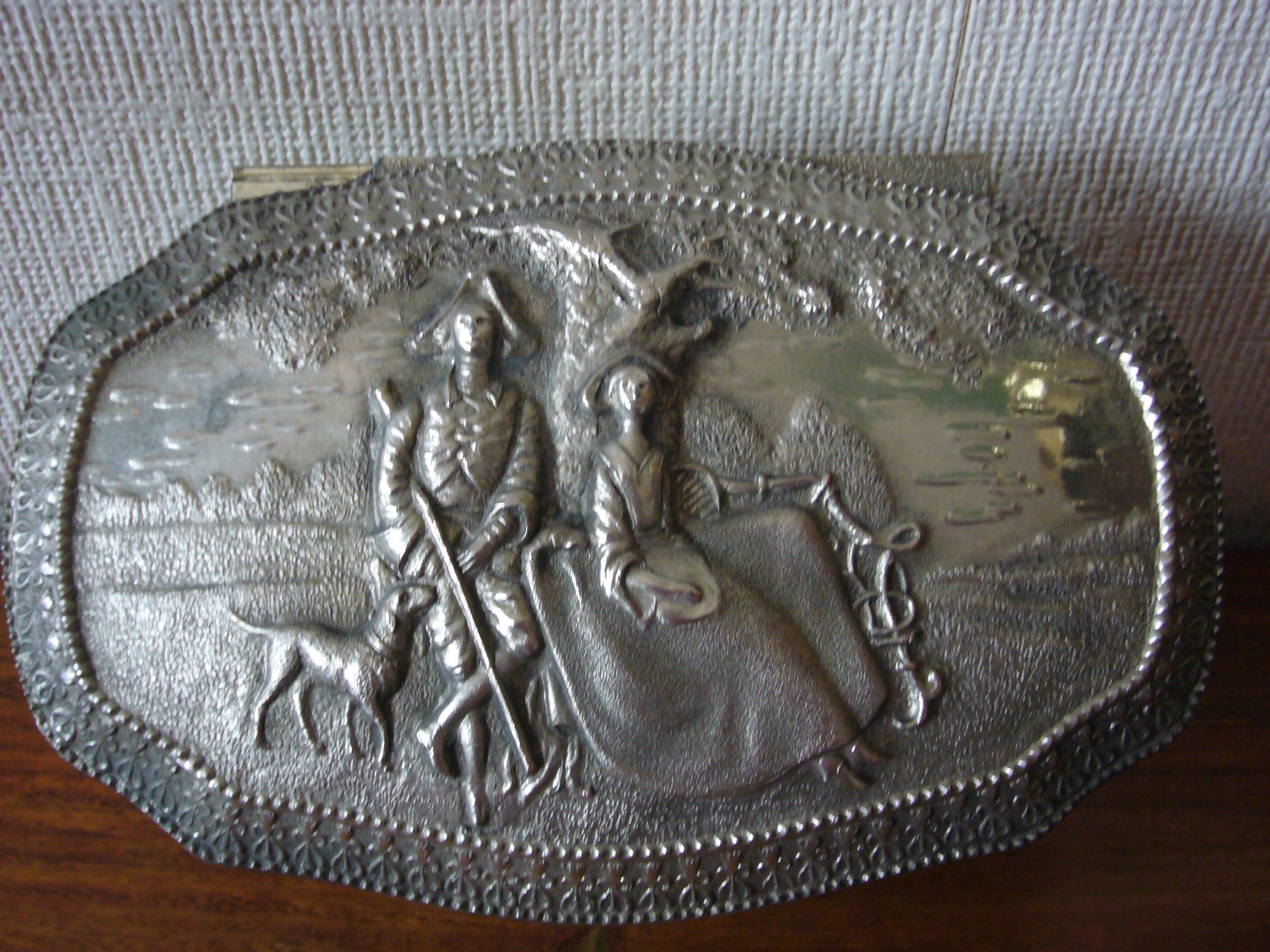 Antique metal jewelry box