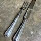 2 service cutlery sets, Christofle silver-plated meat, "Spatours" pattern.