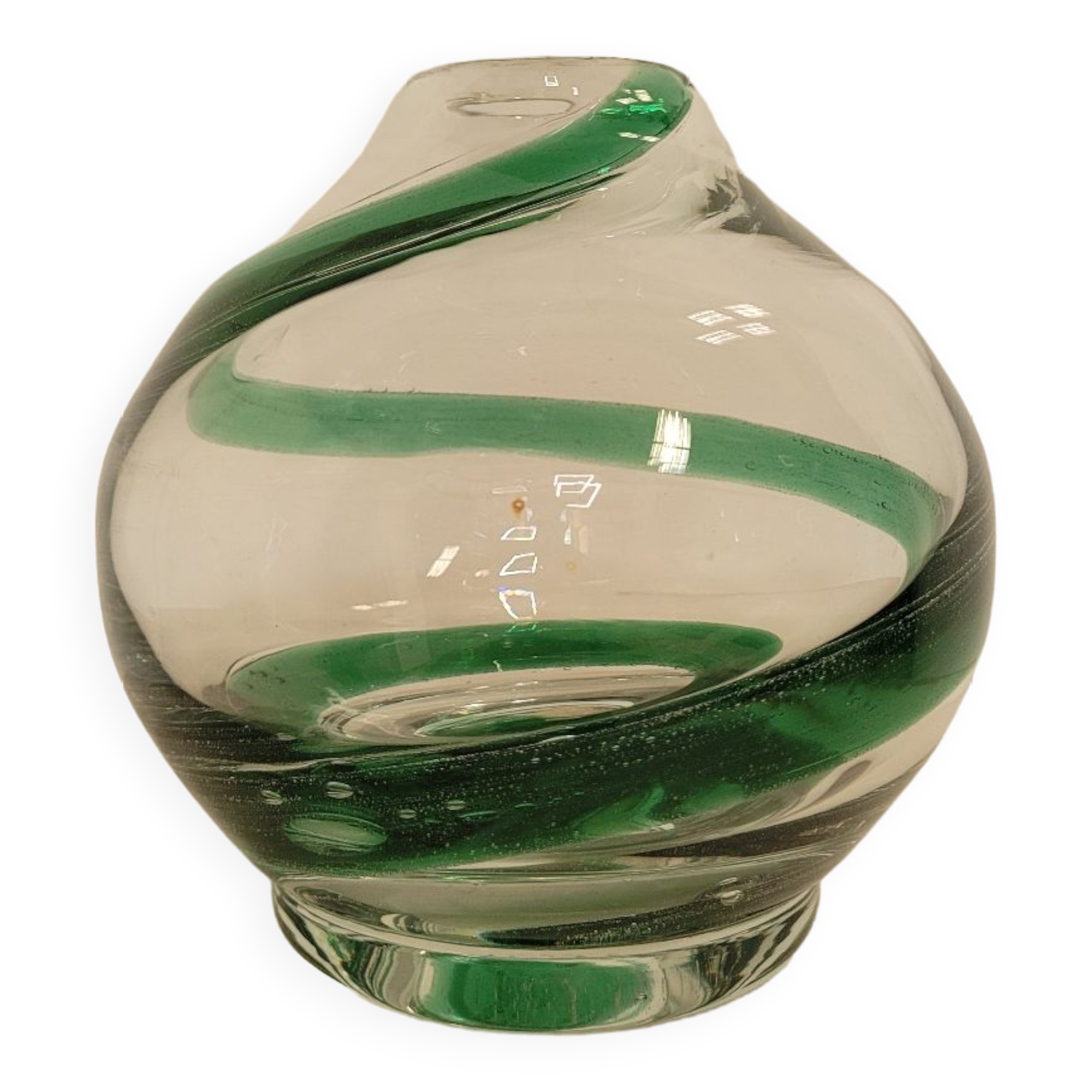 Vase en verre soufflé bi couleur Köln années 60