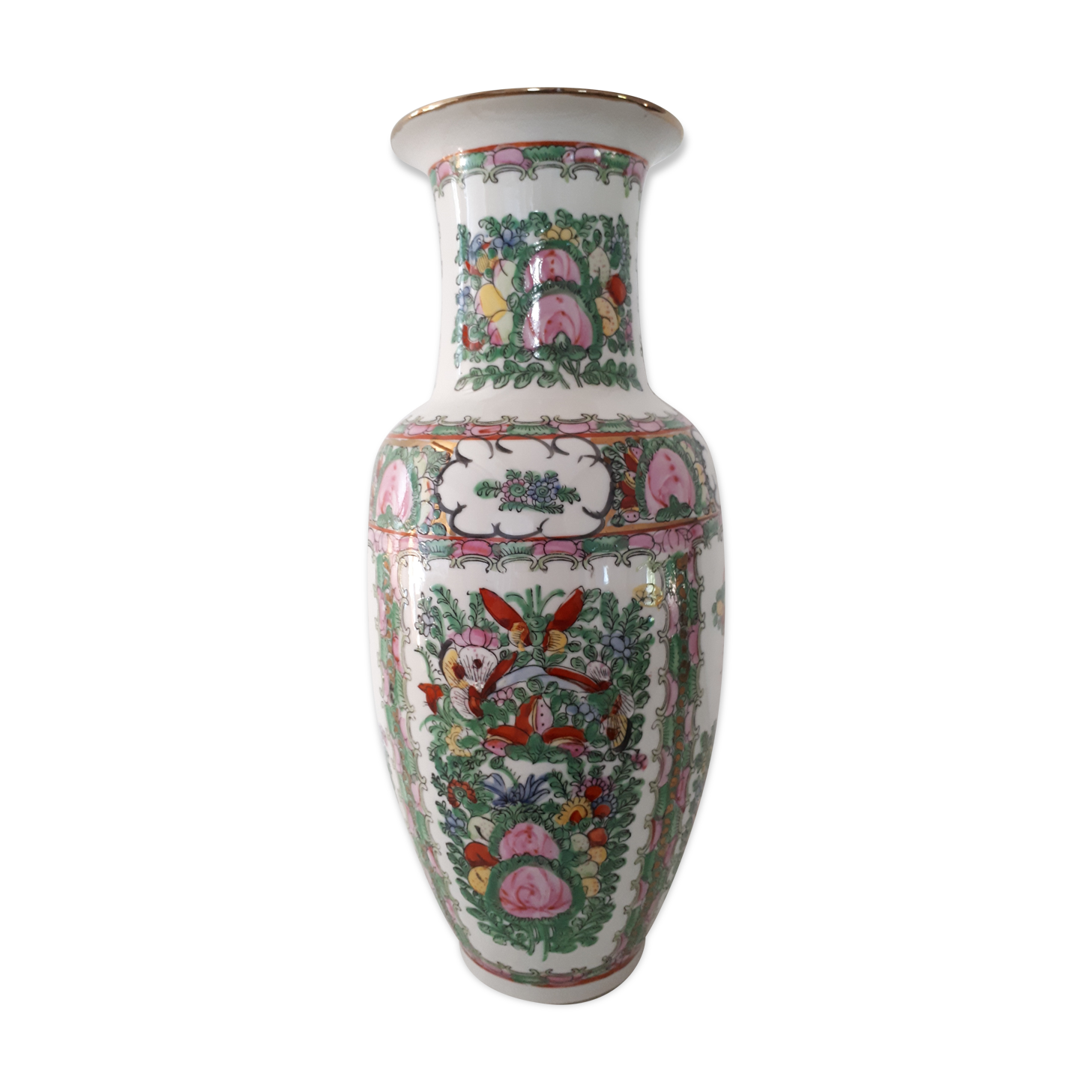 Chinese hand-painted porcelain vase, signed