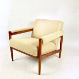 Vintage beige boucle loop armchair, 1970s