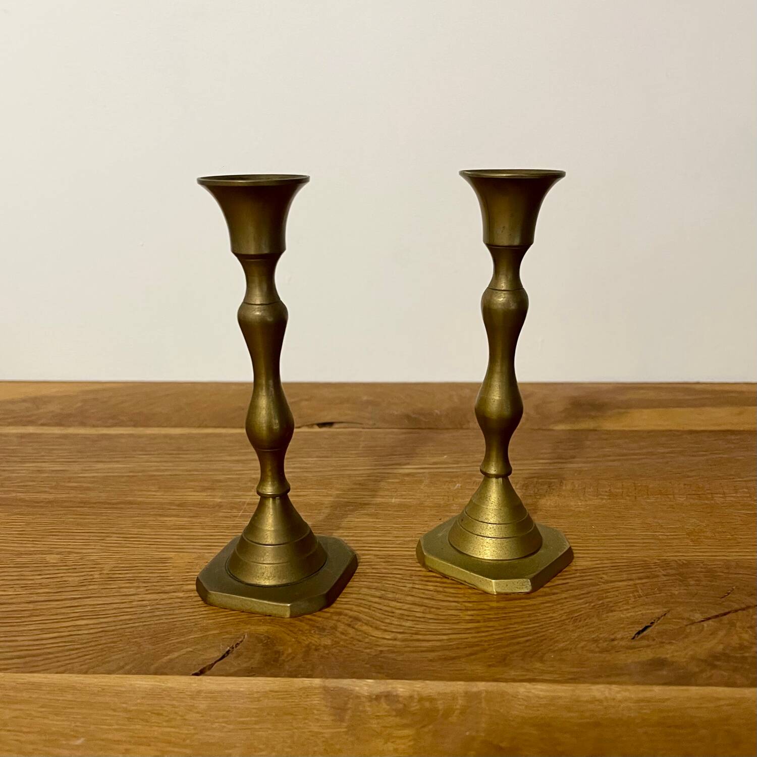 Pair of brass candlesticks