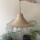 Pencil reed rattan wicker bamboo pendant lamp