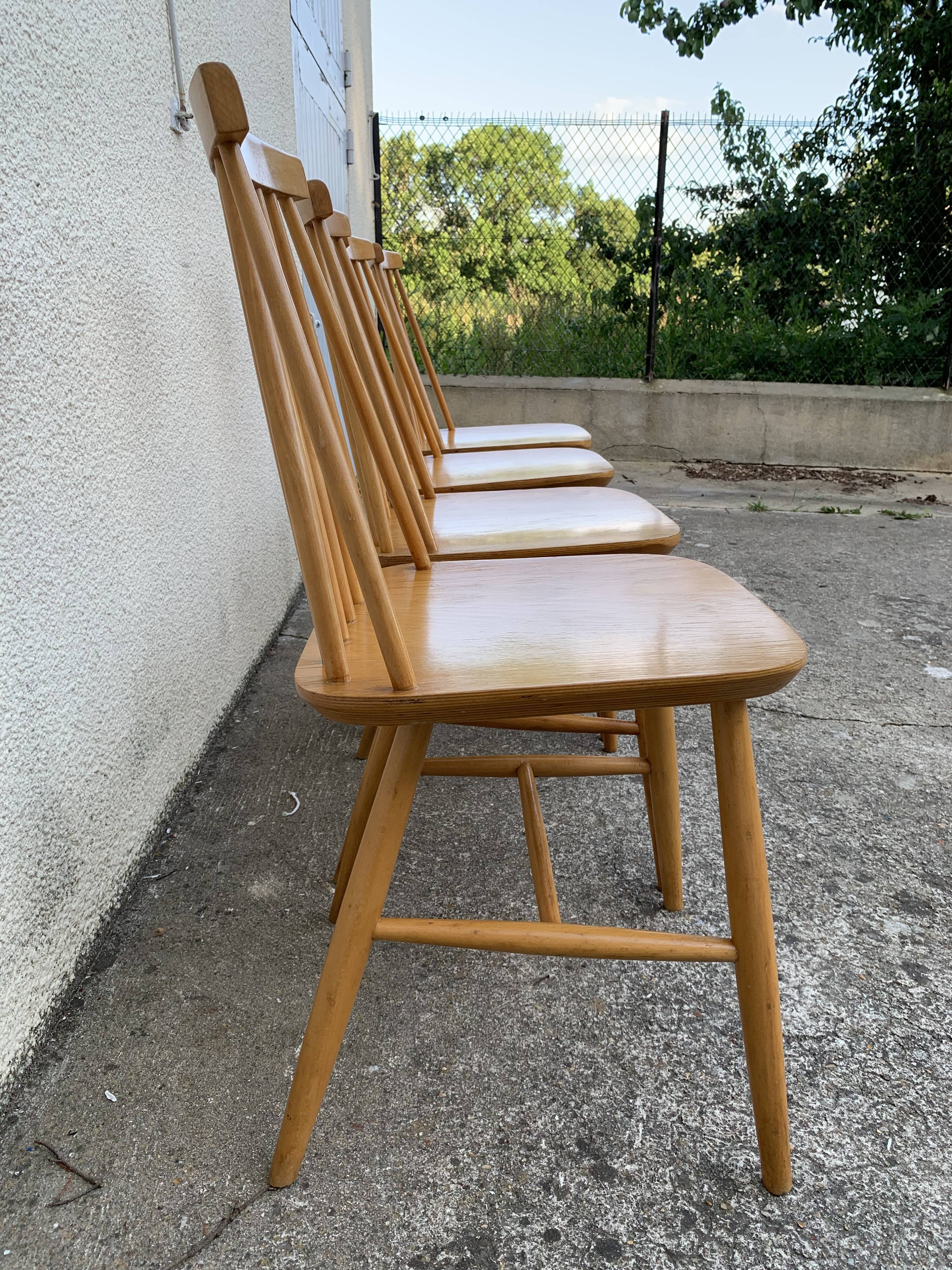 Chaises scandinaves Pinnstol ZPM Radomsko 1950