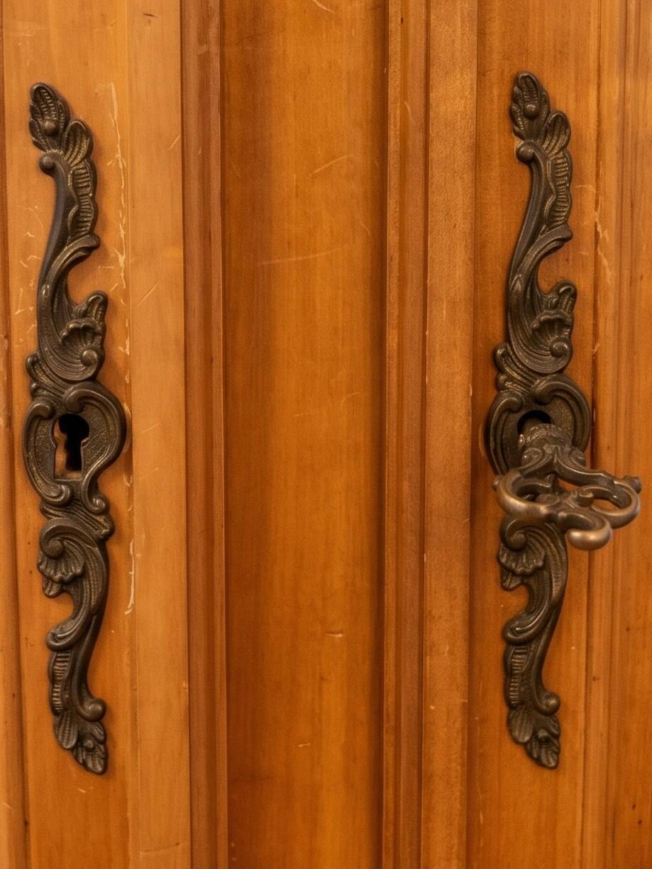 Classic display cabinet in cherry wood, Louis XV style.