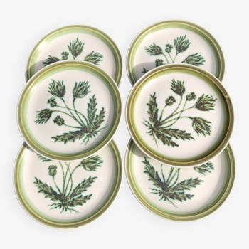 Gien enameled stoneware dinner plates “Herbariums”