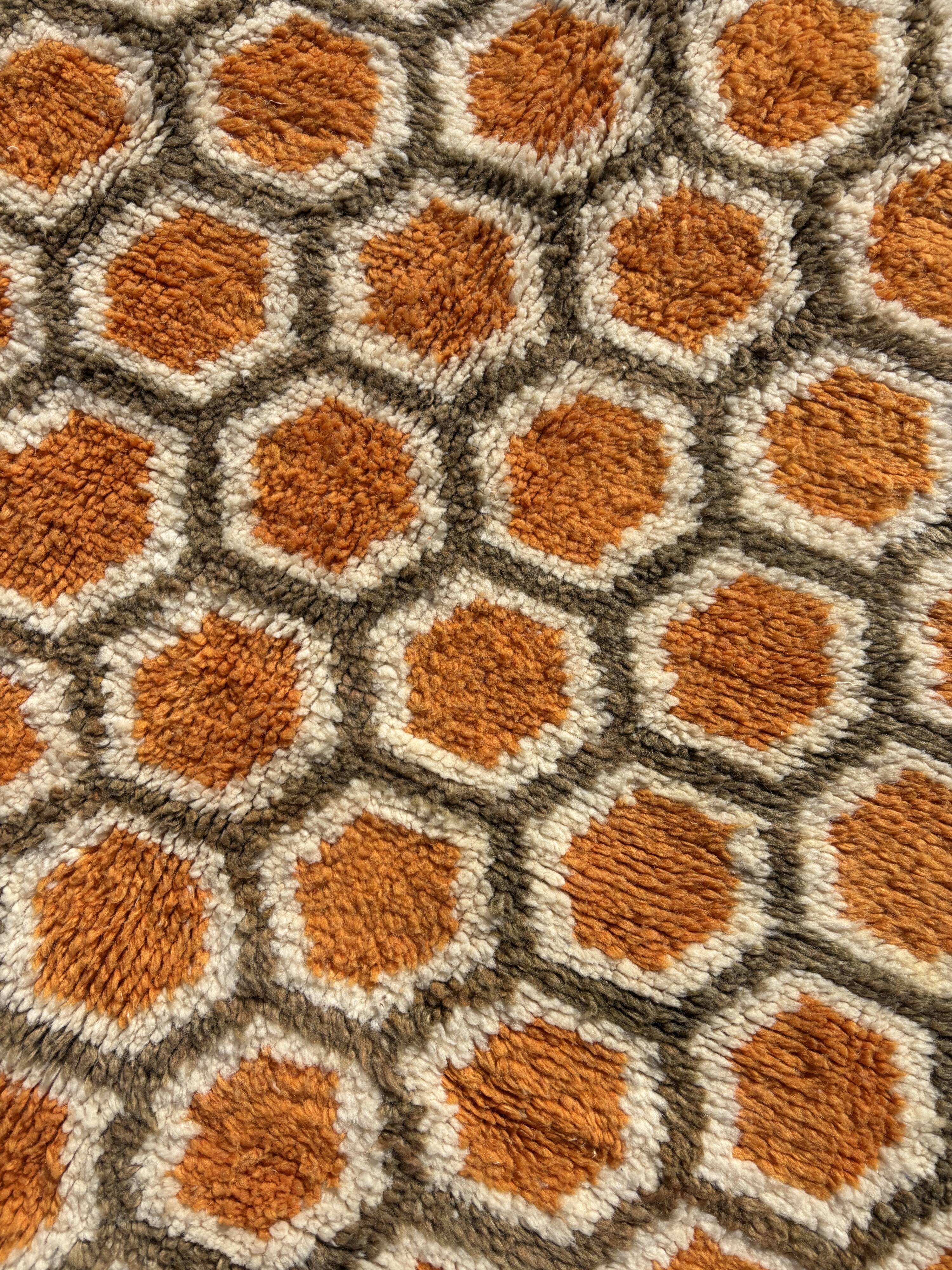 Moroccan Berber rug in orange wool