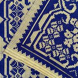 Tapis floral roumain tissé à la main en laine, fond violet et jaune