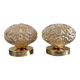 Set of two vintage amber glass wall lights