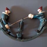 Jouet ancien "Bascule aux clowns en fonte peinte" années 1930