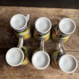 Sublime set of 6 Art Deco coffee/tea cups (circa 1930)