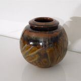 1970s stoneware round vase