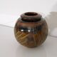 1970s stoneware round vase