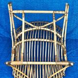 Antique rattan and wicker armchair