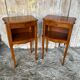 Pair of louis xv style bedside tables in cherry wood + drawer