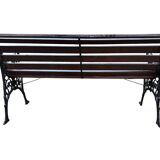 Black 60's cast iron and wood bench
