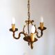 Bronze chandelier, 3-arm bronze pendant light, living room light.