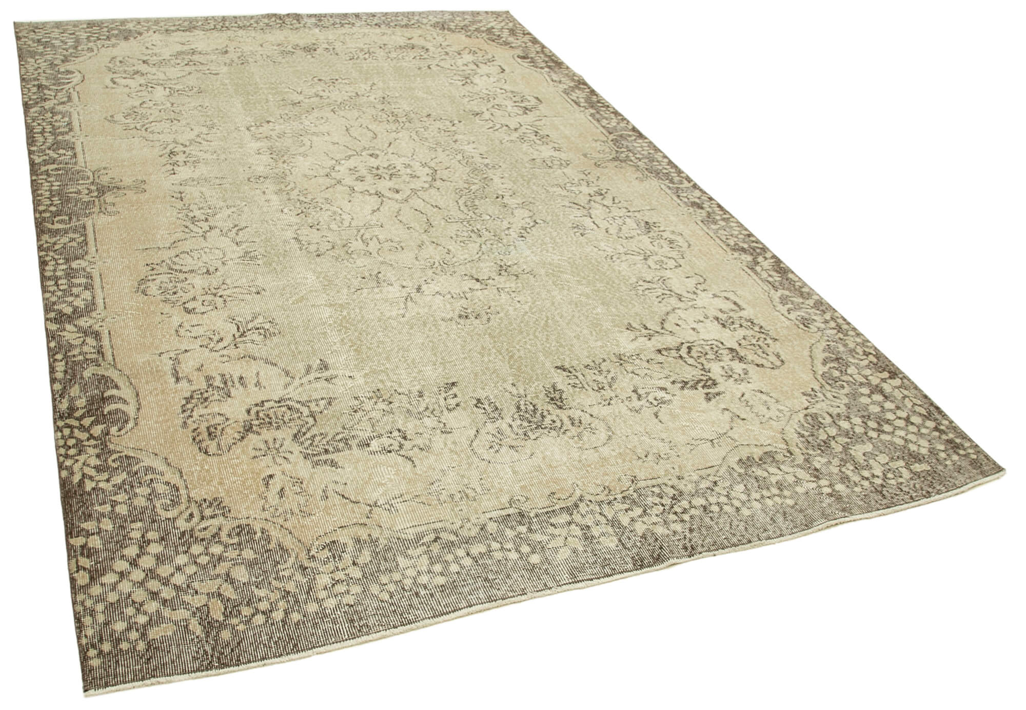 Handmade oriental beige rug 200 cm x 310 cm