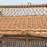 60s wicker rattan cradle bed
