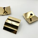 3 “Profile” candlesticks no. 70 in brass • Design Pierre Forssel for Skultuna Éditions • 1960